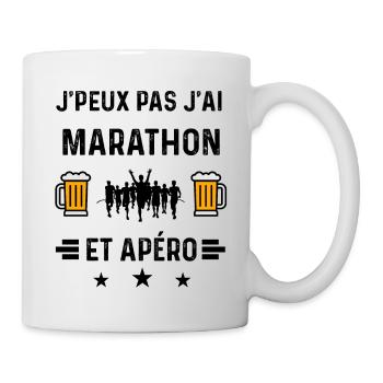 j'peux pas marathon apéro - Mug blanc - blanc - Droite