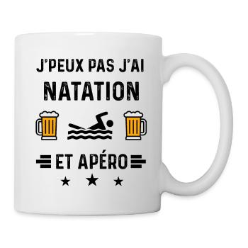 j'peux pas natation apéro - Mug blanc - blanc - Droite