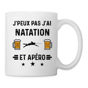 j'peux pas natation nageur apéro - Mug blanc - blanc - Droite