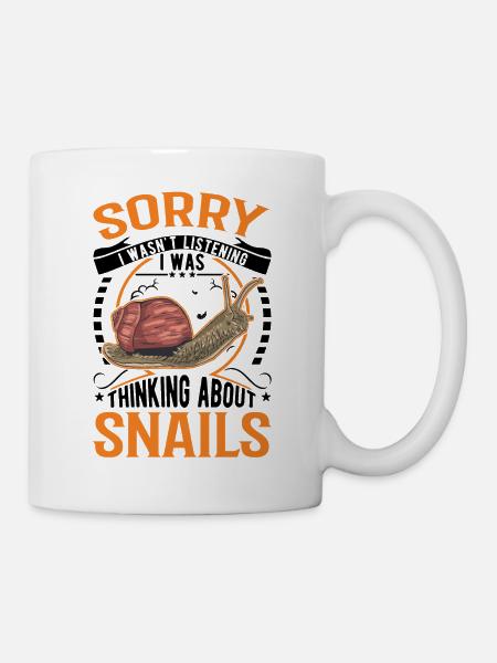 Schnecke Geschenk Weinbergschnecke - Tasse - Weiß
