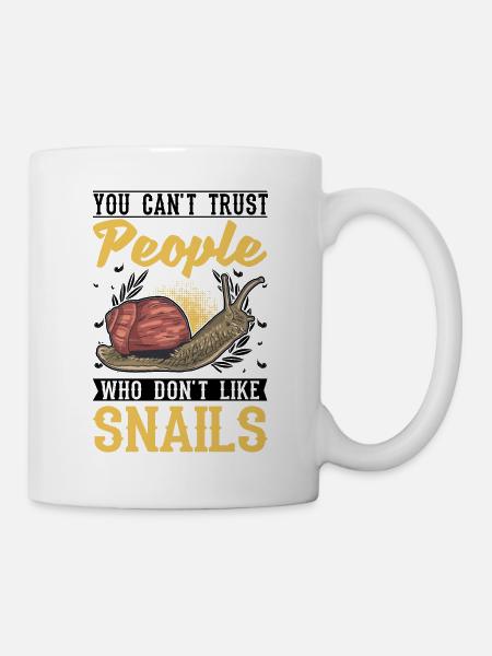 Schnecke Geschenk Weinbergschnecke - Tasse - Weiß
