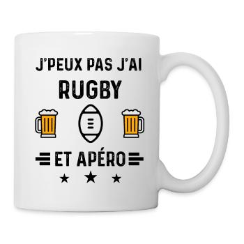 j'peux pas rugby ballon apéro - Mug blanc - blanc - Droite