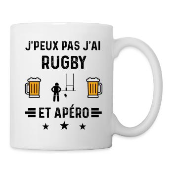 j'peux pas rugby sport apéro - Mug blanc - blanc - Droite