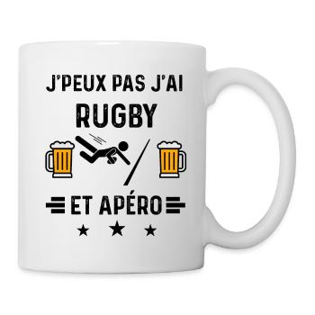 j'peux pas rugby apéro - Mug blanc - blanc - Droite