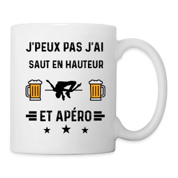 j'peux pas saut en hauteur apéro - Mug blanc - blanc - Droite