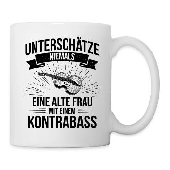 Kontrabass Kontrabassspieler Kontrabassist - Tasse - Weiß - Rechts