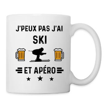 j'peux pas ski apéro - Mug blanc - blanc - Droite