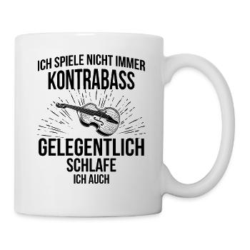 Kontrabass Kontrabassspieler Kontrabassist - Tasse - Weiß - Rechts