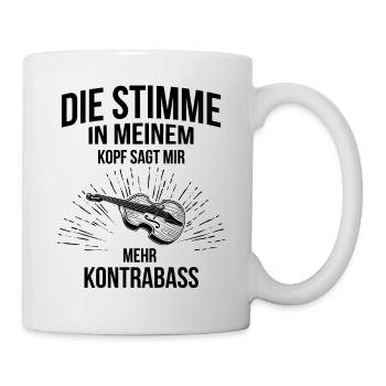 Kontrabass Kontrabassspieler Kontrabassist - Tasse - Weiß - Rechts