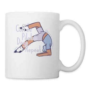 Coffee Pilates Dogs Repeat Funny Pilates - Mug - white - Right