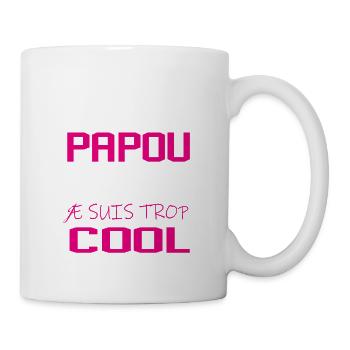 On m’appelle papou parce que je suis trop cool - Mug blanc - blanc - Droite