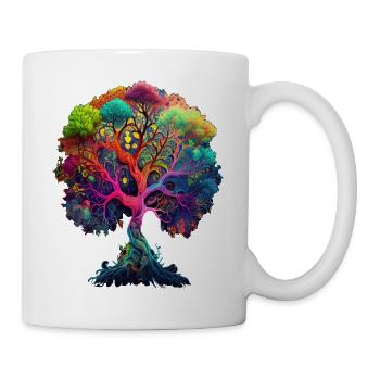 Baum des Lebens Keltisch Nordisch Naturschutz Wald - Tasse - Weiß - Rechts