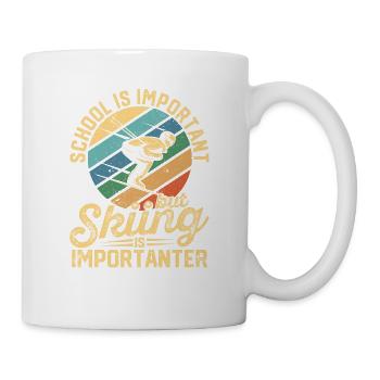 School is important, but skiing is more important - Mug - white - Right