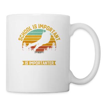 L’école est importante, mais le ski est plus important - Mug blanc - blanc - Droite