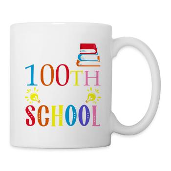 Happy 100th Day Of School Homework Books - Mug - white - Right