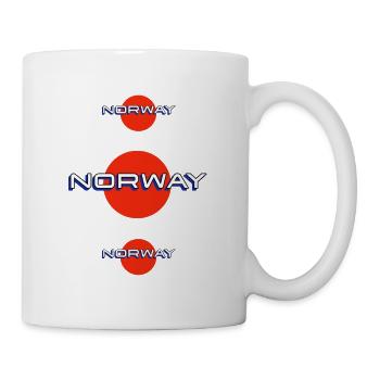 Norwegen-Wortdesign in Blau, Weiß und Rot - Tasse - Weiß - Rechts