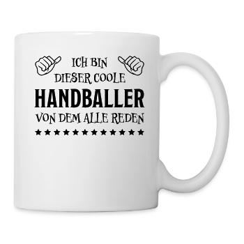 Handball Lustig Spruch Handballer Spieler Geschenk - Tasse - Weiß - Rechts
