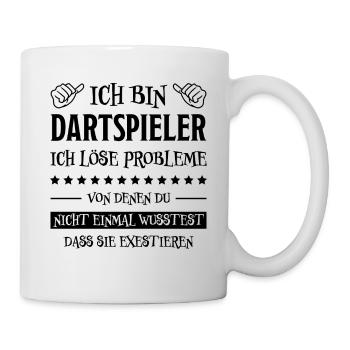 Dartspieler Witz Spruch Darts Dartpfeil Geschenk - Tasse - Weiß - Rechts