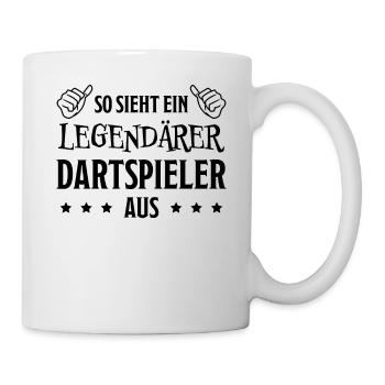 Dartspieler Witz Spruch Darts Dartpfeil Geschenk - Tasse - Weiß - Rechts