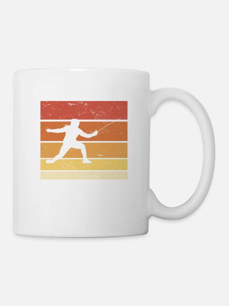 Ich bin der linkshändige Fechter, den deine Mutter dich gewarnt hat - Tasse - Weiß
