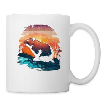 Capybara Wildlife Retro Vintage Funny Capybara - Tasse - Weiß - Rechts
