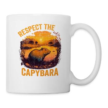 Respect The Capybara Animal Funny Capybara Lover - Mug - white - Right