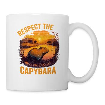 Respect The Capybara Animal Humor Capybara Lover - Mug - white - Right