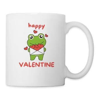 Frosch zum Valentinstag süße Tiere mit Herzen - Tasse - Weiß - Rechts