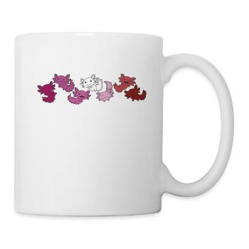 Lipstick Lesbian Flag Gay Pride LGBTQ Axolotl - Tasse - Weiß - Rechts
