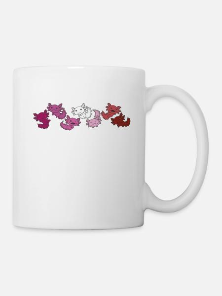 Rouge à lèvres Lesbienne Flag Gay Pride LGBTQ Axolotl - Mug blanc - blanc