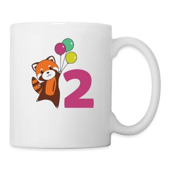 Red Panda Deuxième anniversaire Balloons Enfants - Mug blanc - blanc - Droite