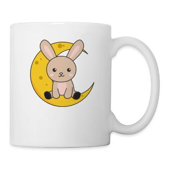 Lapin de lune animaux mignons pour les enfants pour la nuit - Mug blanc - blanc - Droite