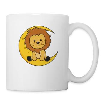 Lune lion animaux mignons pour les enfants pour la nuit - Mug blanc - blanc - Droite