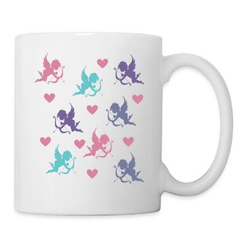 Cupids and hearts - Mug - white - Right