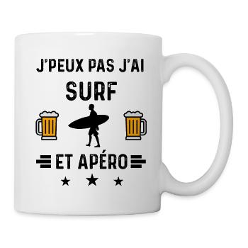 j'peux pas surf apéro - Mug blanc - blanc - Droite
