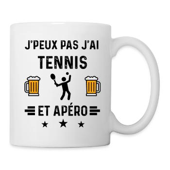 j'peux pas tennis sport apéro - Mug blanc - blanc - Droite