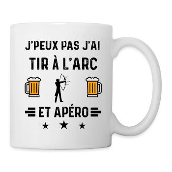j'peux pas tir à l'arc archer apéro - Mug blanc - blanc - Droite