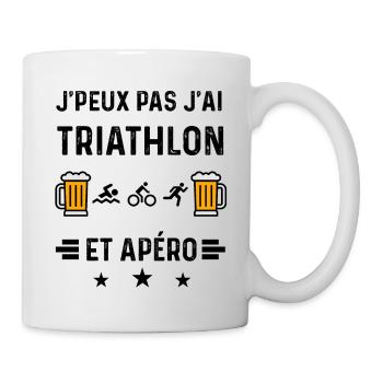 j'peux pas triathlon sport apéro - Mug blanc - blanc - Droite