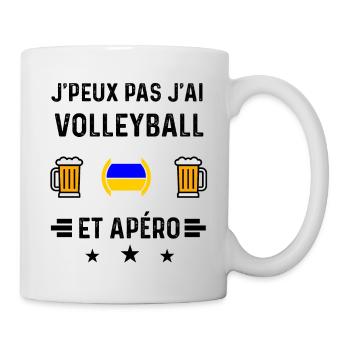 j'peux pas volleyball apéro - Mug blanc - blanc - Droite