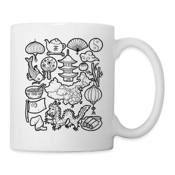 China - Doodle Illustration - Mug - white - Right