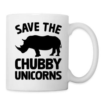 Einhorn Nashorn Save the chubby unicorns schwarz - Tasse - Weiß - Rechts