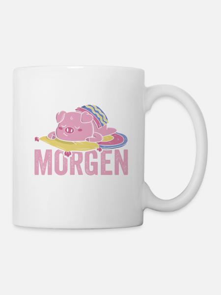 Mach ich Morgen Faulenzer - Tasse - Weiß
