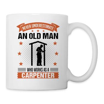 Zimmerer Alter Mann Spruch Herren Geschenk - Tasse - Weiß - Rechts