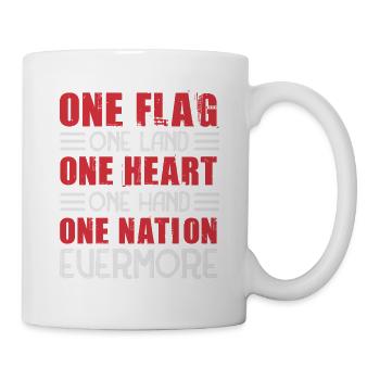 UN DRAPEAU UNE TERRE UN CŒUR UNE MAIN UNE NATION - Mug blanc - blanc - Droite