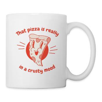 Cette pizza est vraiment d’humeur croustillante Pizza drôle - Mug blanc - blanc - Droite