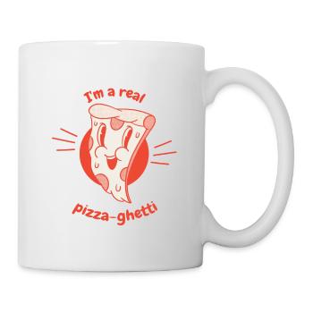 Je suis un vrai amateur de pizza rétro ghetti drôle - Mug blanc - blanc - Droite