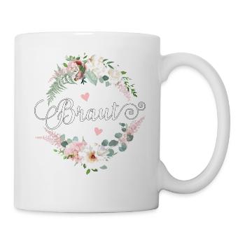 Frauen JGA Braut T-Shirt Junggesellinnenabschied - Tasse - Weiß - Rechts