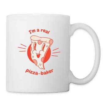 Je suis un vrai pizza-boulanger rétro drôle amateur de pizza - Mug blanc - blanc - Droite