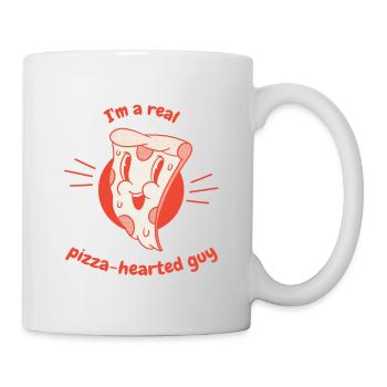 Je suis un vrai gars au cœur de pizza Pizza rétro drôle - Mug blanc - blanc - Droite
