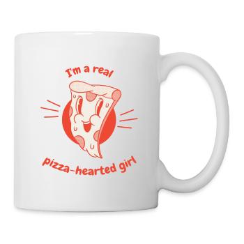Je suis une vraie pizza fille au cœur de pizza rétro drôle - Mug blanc - blanc - Droite